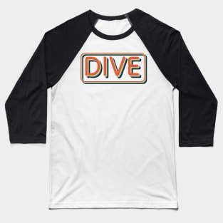 Retro Dive Vintage Diving Springboard Diver Baseball T-Shirt